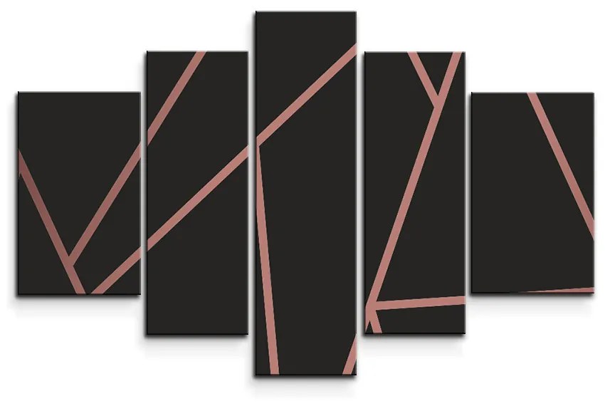 Sablio Obraz - 5-dílný Ružové obrazce - 125x90 cm