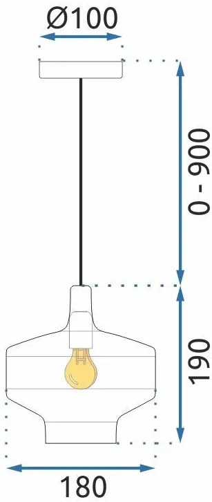 Závesná lampa La Belle VIII sivá