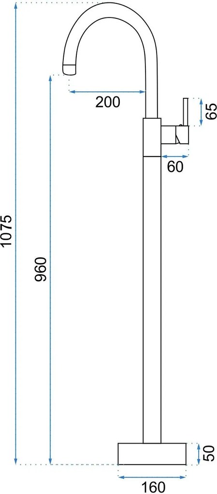 Rea Lungo, voľne stojaca umývadlová batéria, medená matná, REA-B4303