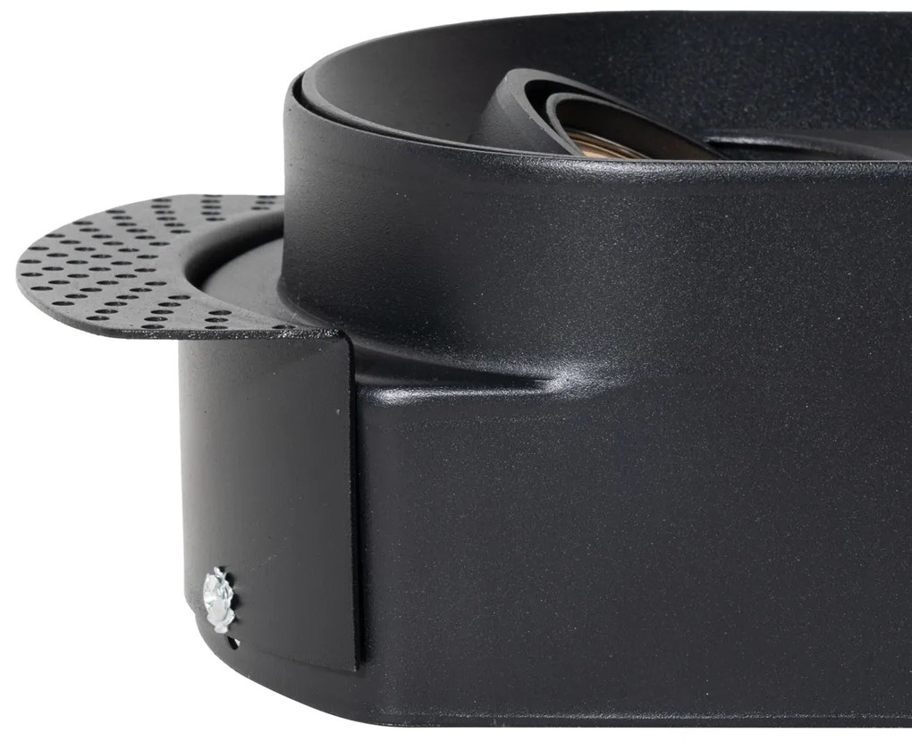 Okrúhle zapustené bodové svetlo čierne GU10 50 mm 2-svetlo - Hubs