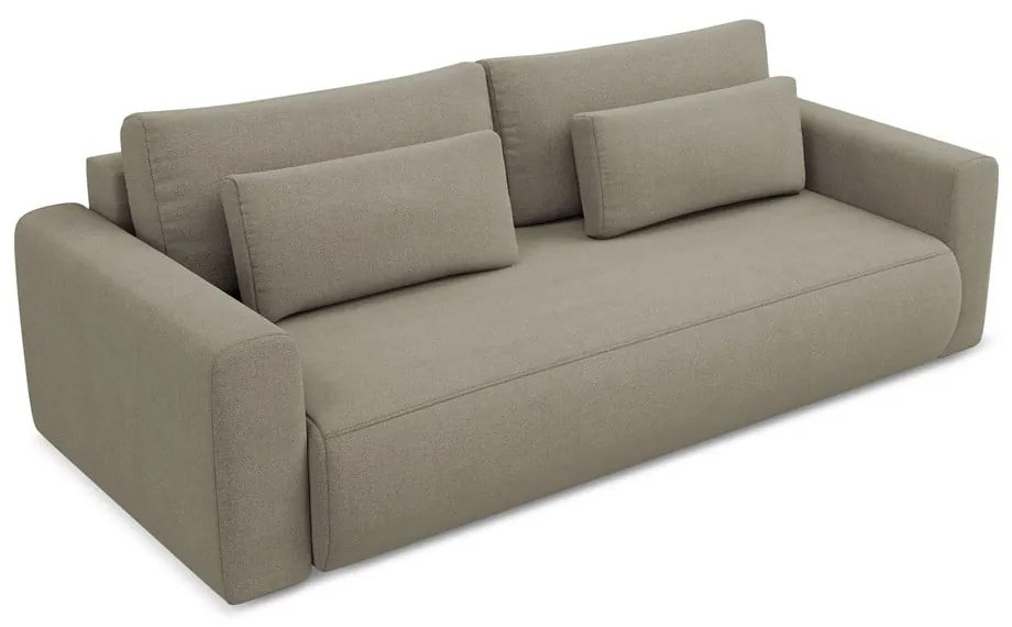 Svetlohnedá rozkladacia/s úložným priestorom pohovka 238 cm Kapua – Makamii