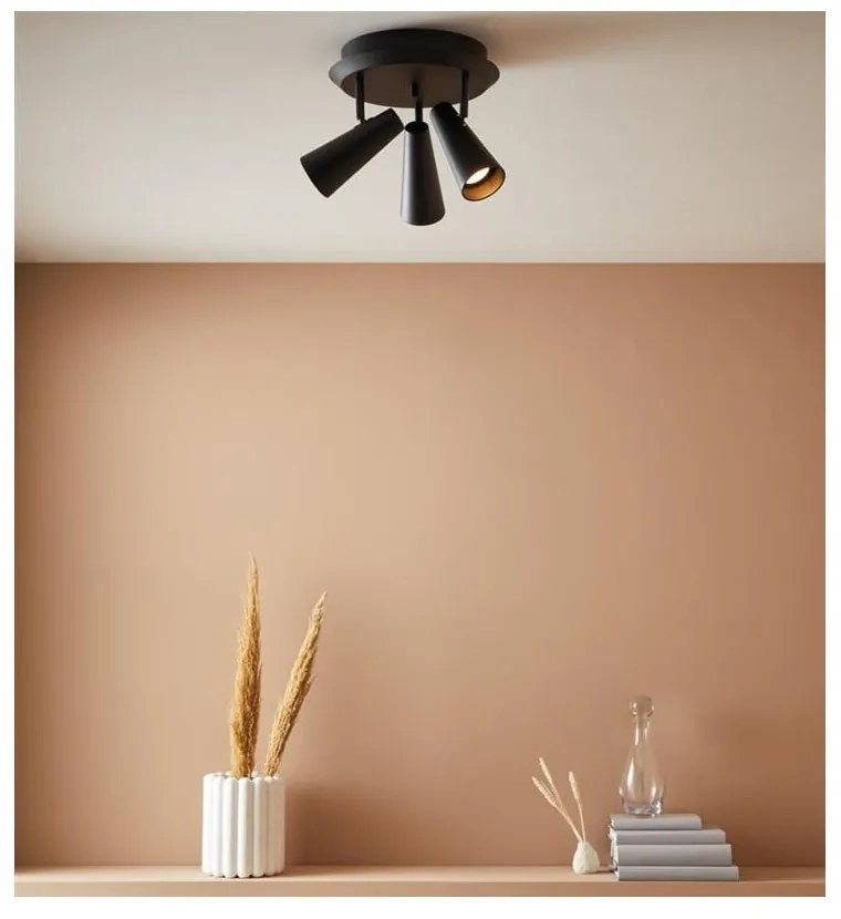 Čierne stropné svietidlo Markslöjd Crest, ø 36 cm