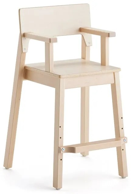 Detská stolička LOVE s opierkami rúk, V 500 mm, breza, laminát - breza