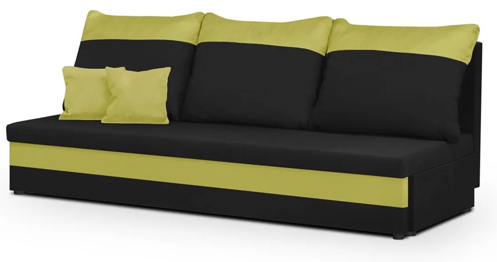 Pohovka pre 3 osoby s funkciou spania GUSTO Čierna námornícka modrá