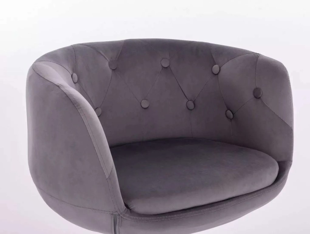 LuxuryForm DESIGN Kreslo MONTANA VELUR na zlaté podstave s kolieskami - šedé
