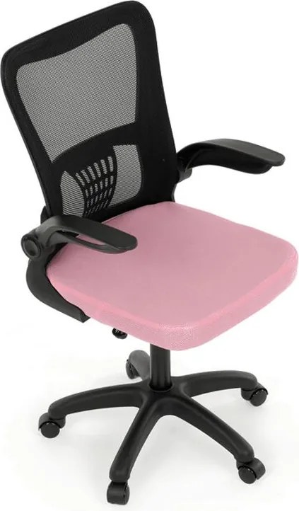 KA-K2006 PINK, Kancelárska stolička, ružová sieťovina a čierny plast