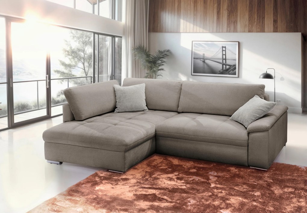 XXXLutz ROHOVÁ SEDAČKA, textil, svetlohnedá MID.YOU - Sedačky - 000694008003