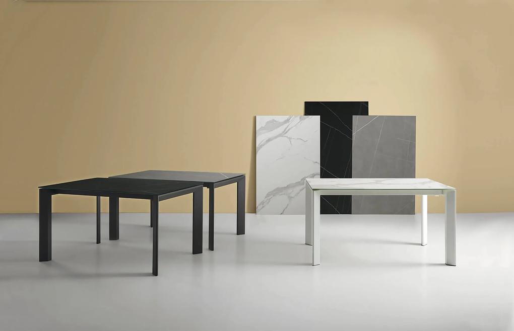 Rozkladací stôl sallie 160 (240) x 90 cm bielo-čierny MUZZA