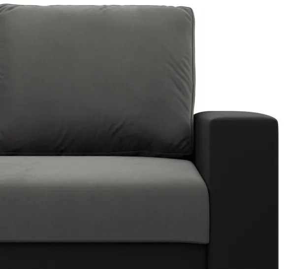 Rohová rozkladacia sedačka LUNA popolová / čierna