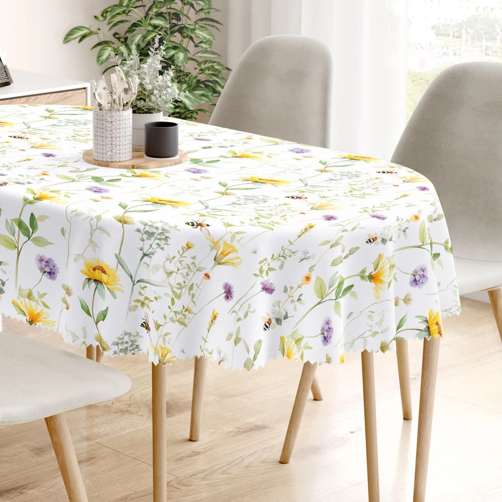 Goldea oválny teflónový obrus - lúčny svet 140 x 280 cm