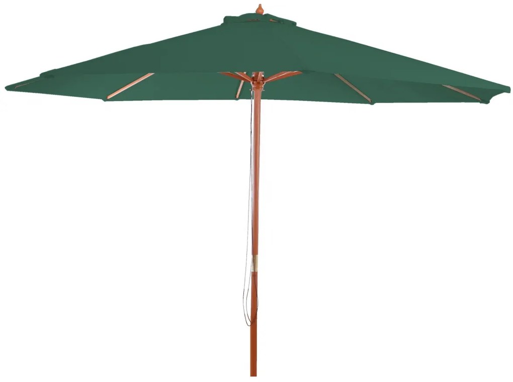 Slnečník Florida Ø 3,5m - polyester/drevo - zelená
