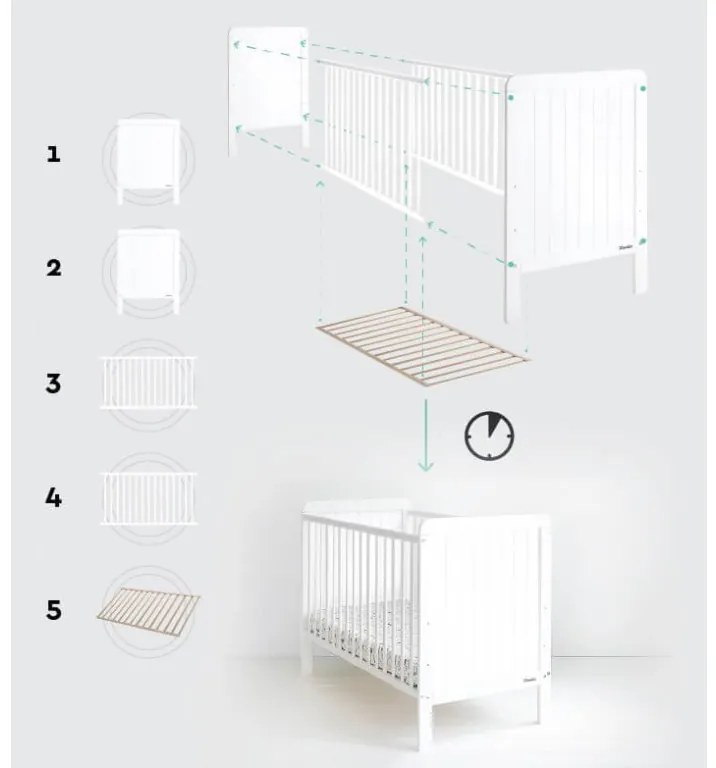 WO Detská postieľka Country Cot 120x60 Variant úložný box: Bez úložného boxu