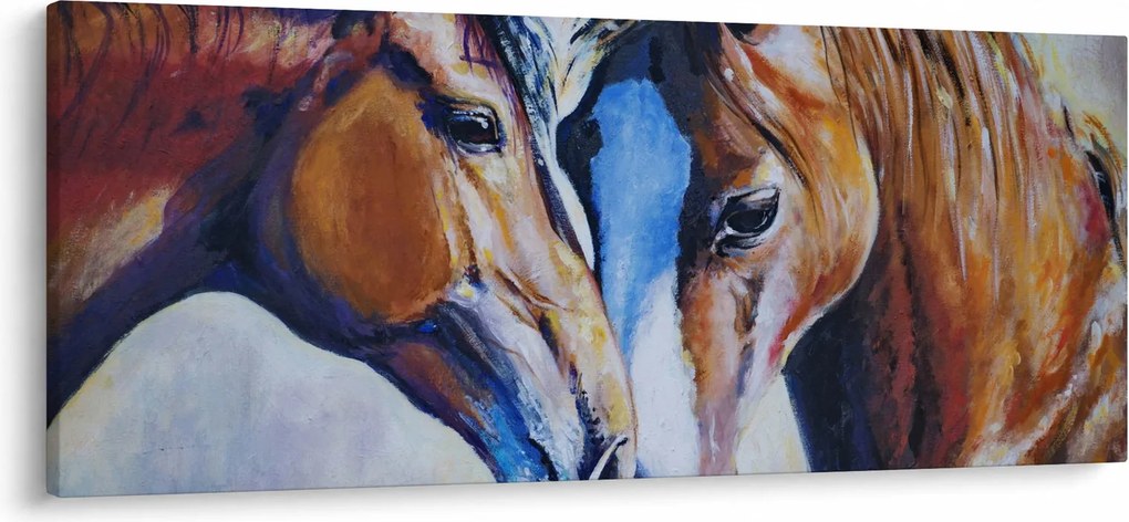 Obraz - Zamilované kone (120x50 cm)