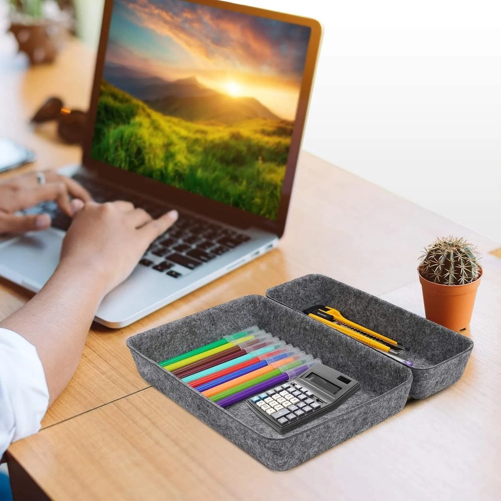 Zeller Present Organizéry na kozmetiku, na písacie potreby, na šperky, sada 8 ks, textilné - plstené