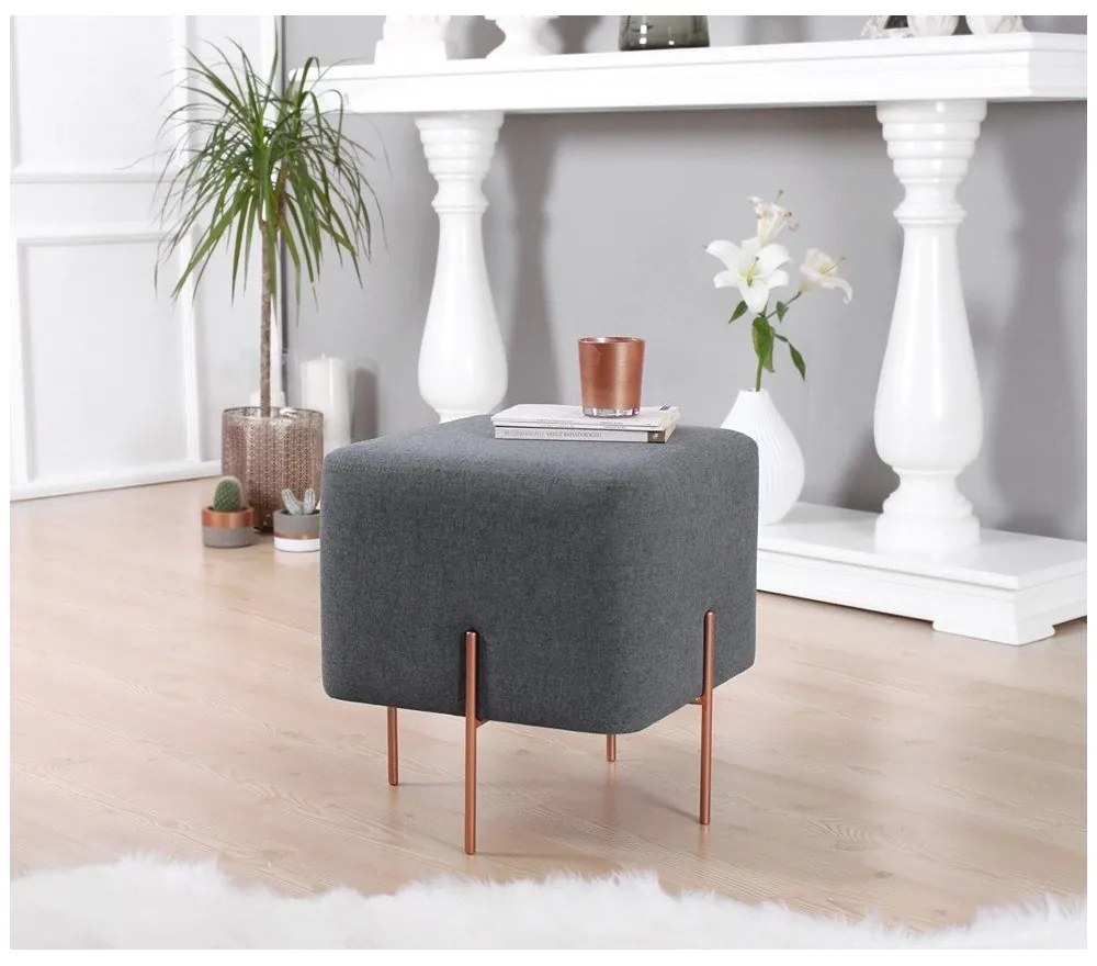 Tmavosivý taburet Copper – Artie