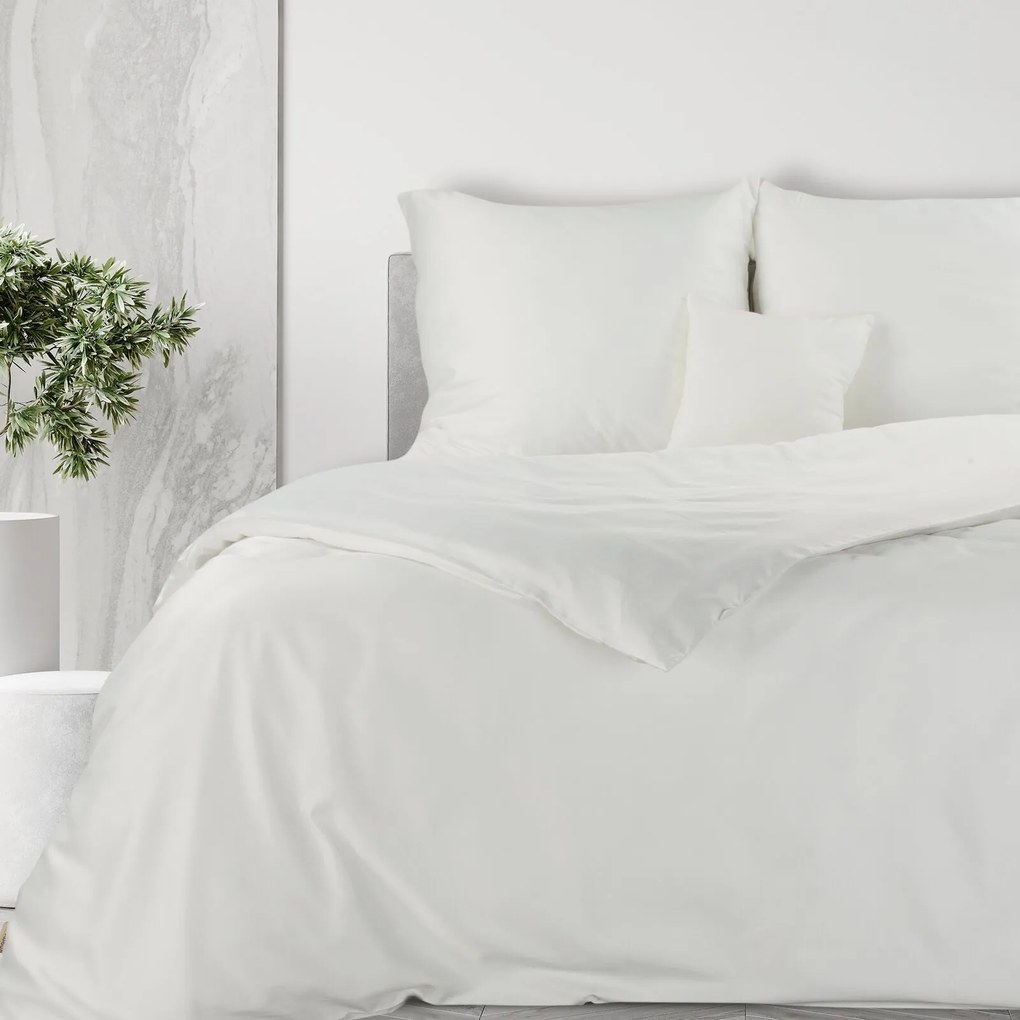 BAVLNENÉ OBLIEČKY HARMONY 160X200 CM, 2KS 70X80 CM BIELE