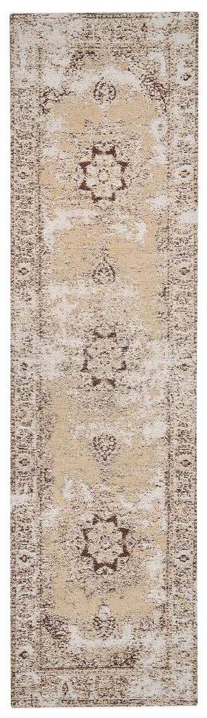 Bavlnený koberec 80 x 300 cm béžová/hnedá ALMUS Beliani