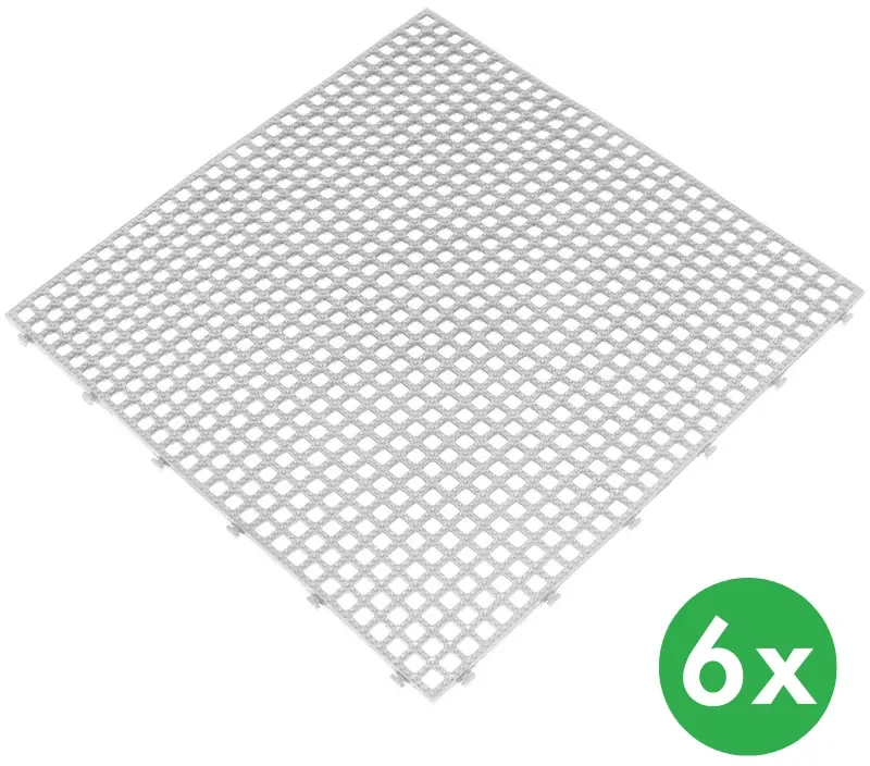 ArtPlast Dlaždice do mokrého prostredia, 0,4 x 0,4 m, biela, 6 ks