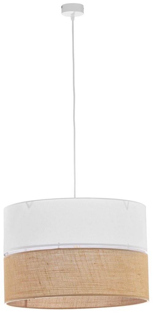 TK-LIGHTING Závesné moderné osvetlenie na lanku LINOBIANCO, 3xE27, 60W, okrúhle, hnedá/biela