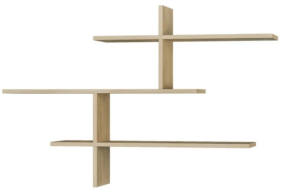 Poschodová polica v dekore duba v prírodnej farbe 123 cm Leo – Kalune Design