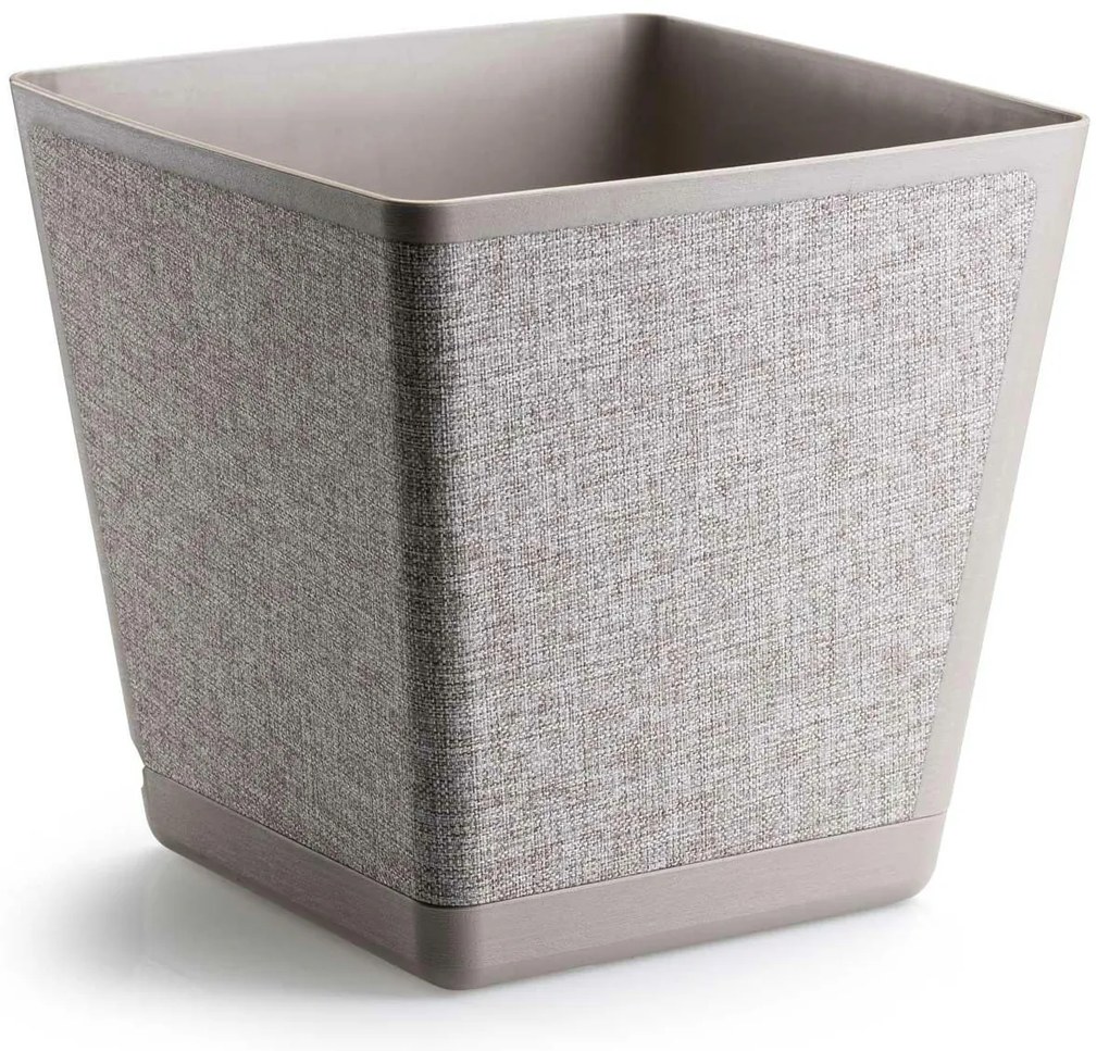 PLASTOVÝ KVETINÁČ PILEA TX 24X24 CM SIVÁ