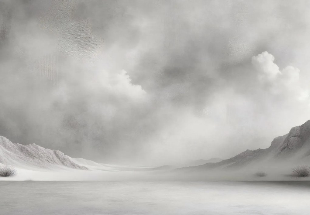 Fototapeta - Sivá pustatina (147x102 cm)