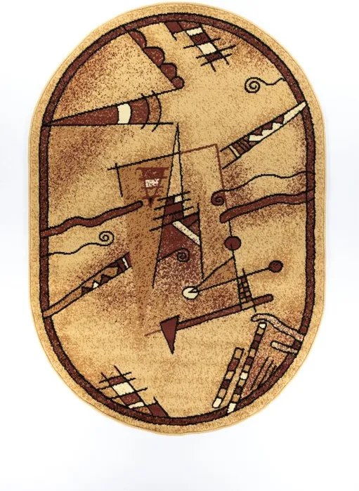 Oválny koberec Jedynka svetlá béžová – PP vlas 0,8 cm Rozmer: 180x250 cm