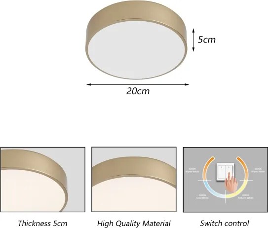 BRILAGI - LED stropné svietidlo POOL LED/24W/230V 3000/4000/6000K priemer 20 cm zlaté