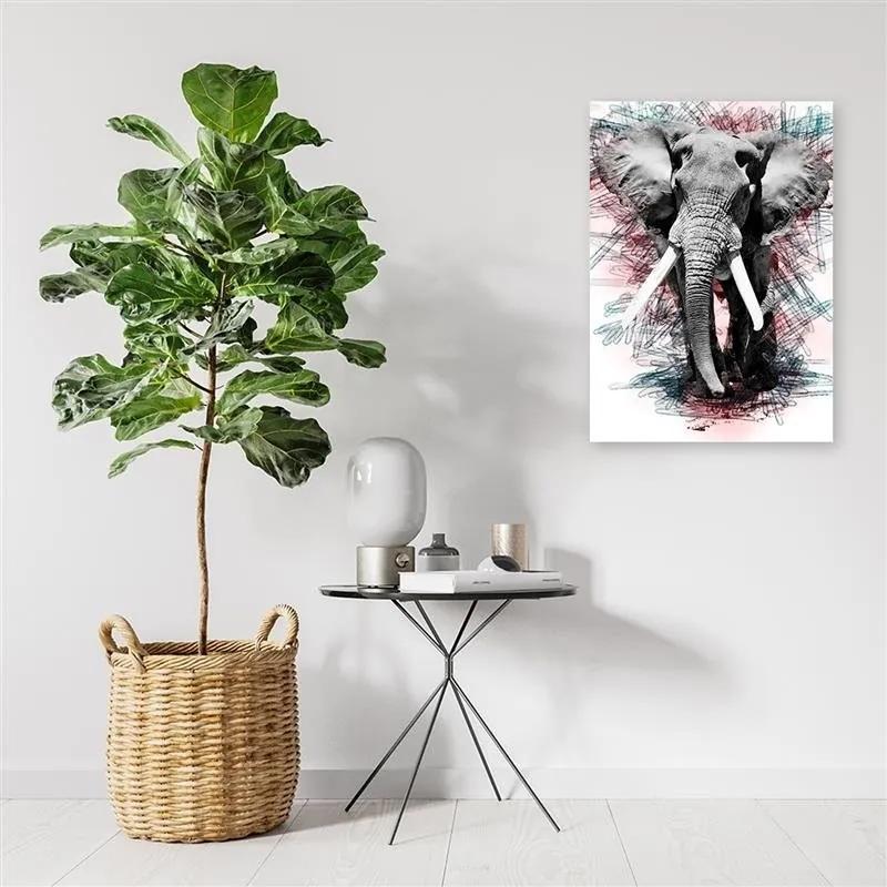 Obraz na plátně Slon Abstrakt Afrika - 80x120 cm