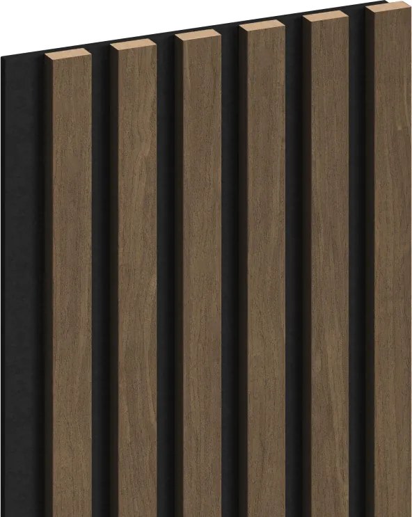 Mexen Lam-F, akustické stenové lamely 275 × 30 cm, plstený podklad 8 mm, technická dyha, orech kakaový, S105-275307-3015-018