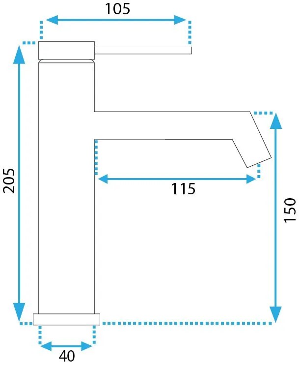 Rea Foss, umývadlová batéria h-205, zlatá matná, REA-B5316