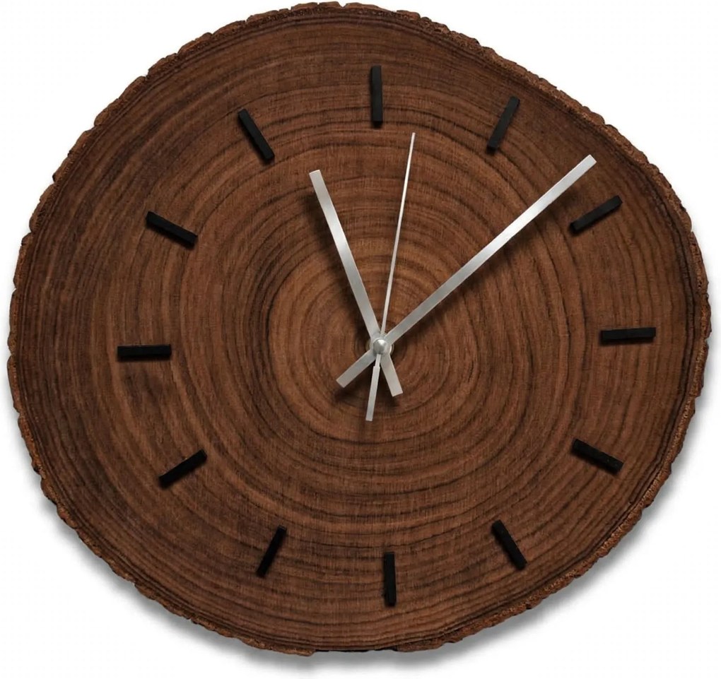 Nástenné hodiny z kmeňu stromu s originálnou kôrou | KORRO: Amber - 3072 26-29 cm 4815-115591 KOR008