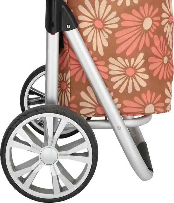 Beagles Hnedý kvetovaný nákupný vozík na kolieskach “Aluman“