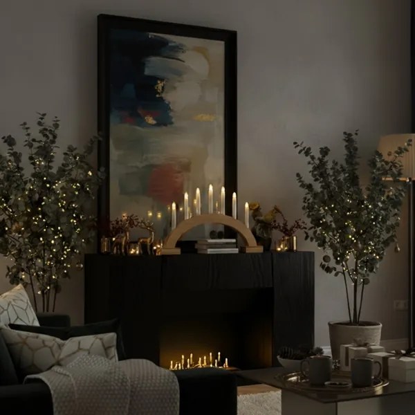 Brilagi - LED Vianočný svietnik 7xLED/2xAA 28x45 cm