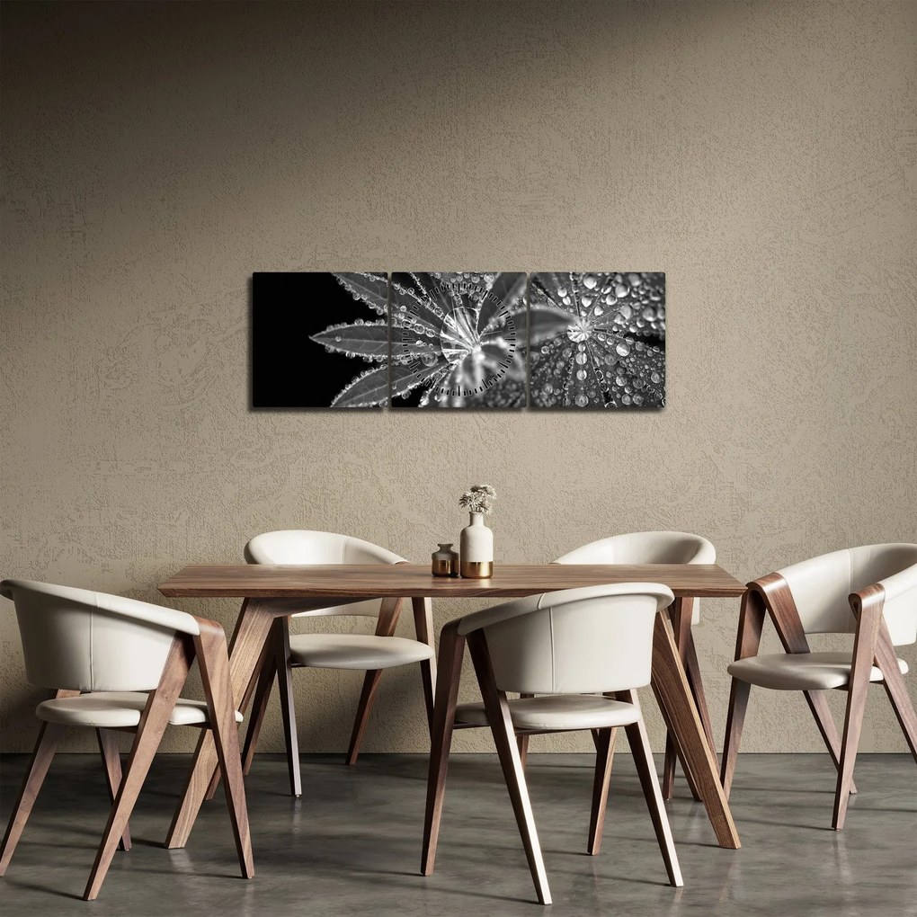 Obraz - Kvapky (s hodinami) (90x30 cm)