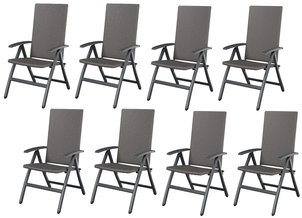 Livarno home Skladacie kreslo Valencia, sivá, 8 kusov (800008944)
