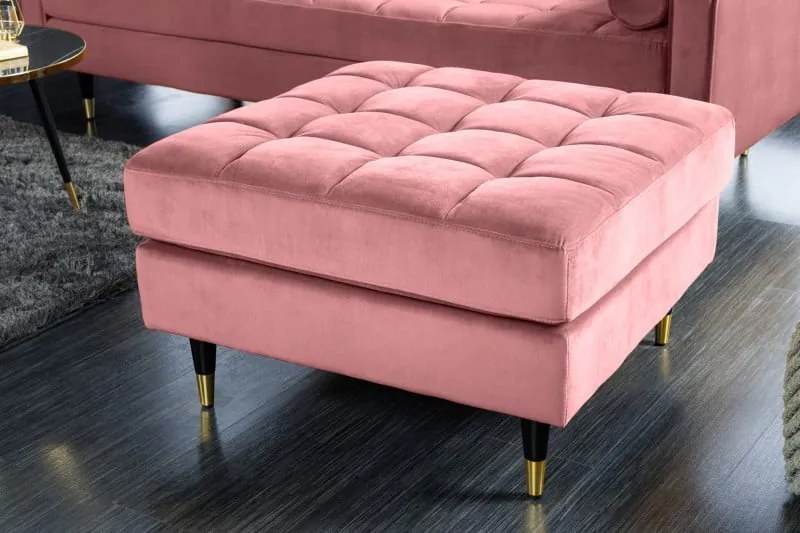 Taburetka Velvet Cozy 80cm staroružový zamat