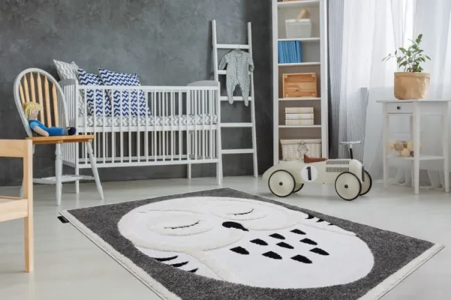 Koberec JOY Owl sivý / krém