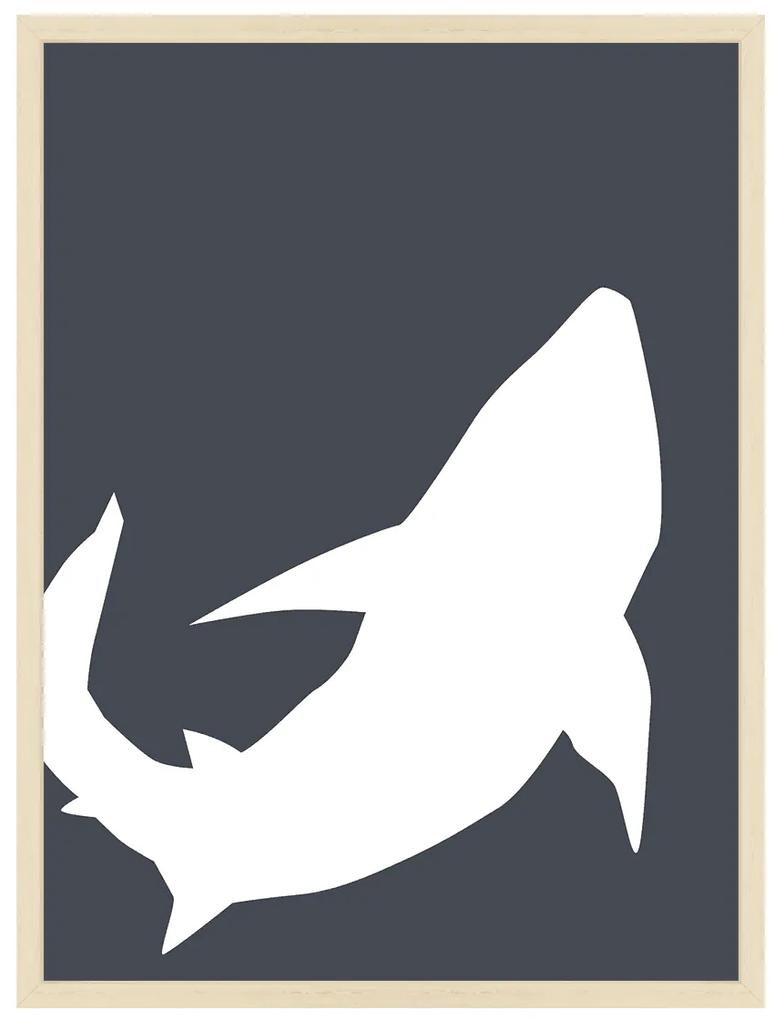 Minimalist Animals - žralok - obraz do detskej izby Bez rámu  | Dolope