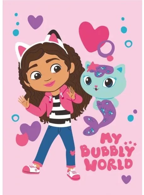 Javoli - Dievčenská fleecová deka Gábinin kúzelný domček (Gabby's Dollhouse) / 100 x 150 cm