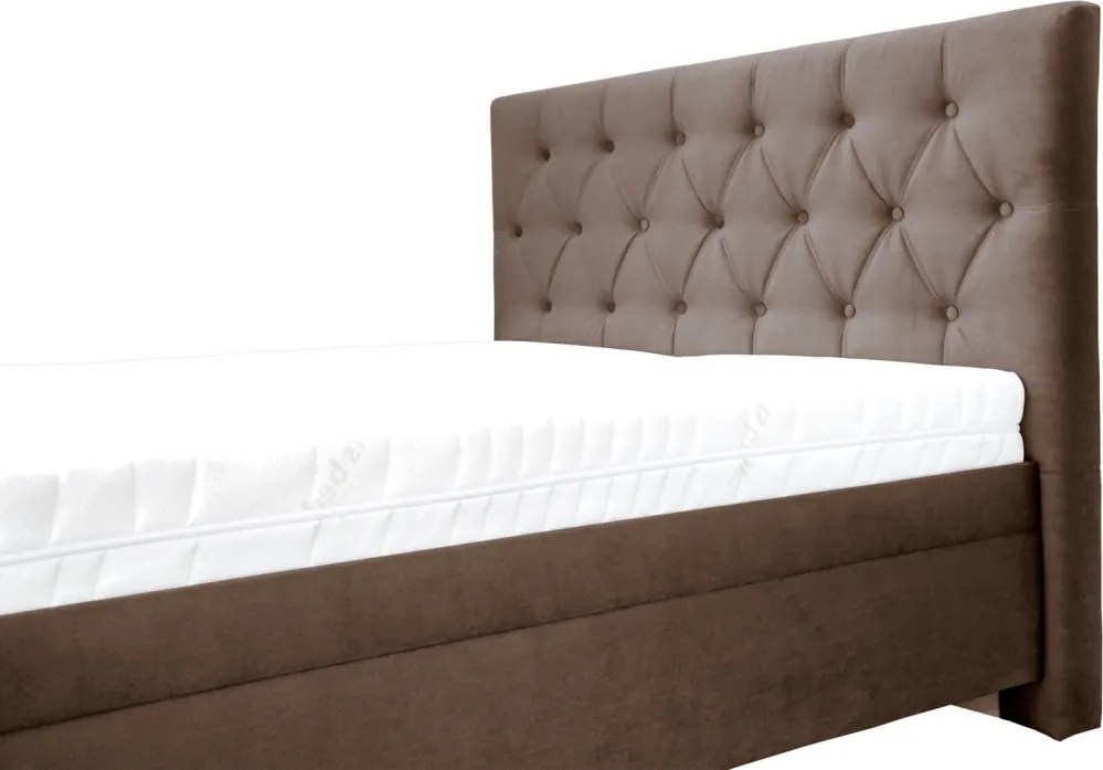 Posteľ Amy 180x200 cm, svetlo hnedá látka