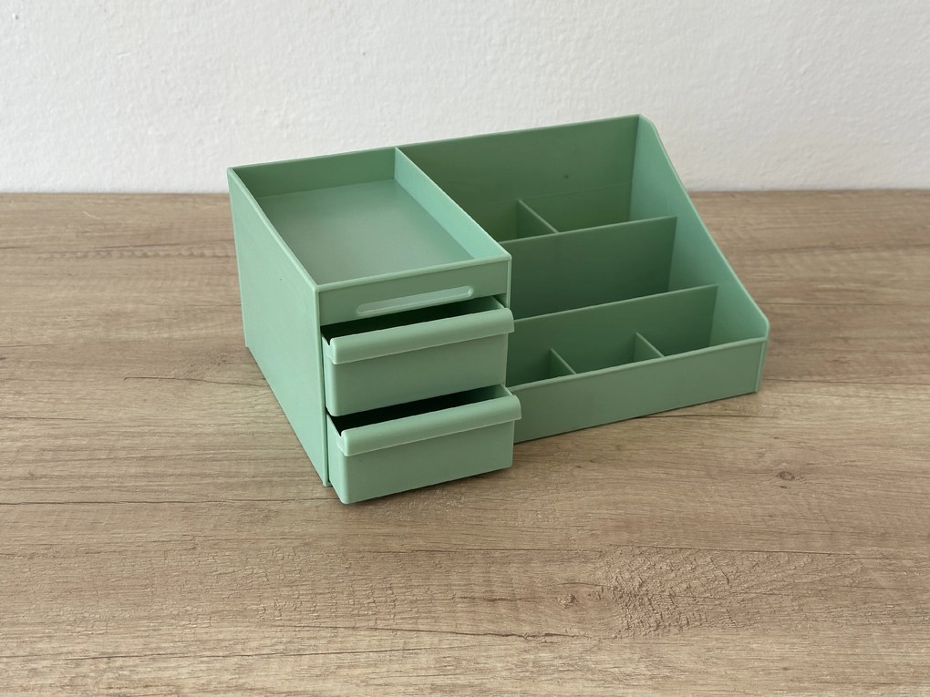 VERK GROUP Kozmetický organizér na líčidlá aj kancelárske potreby BLANKA - zelený