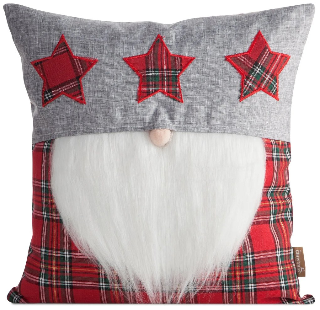 VIANOČNÁ DEKORAČNÁ OBLIEČKA NA VANKÚŠ BEAR 45X45 CM VZOROVANÁ