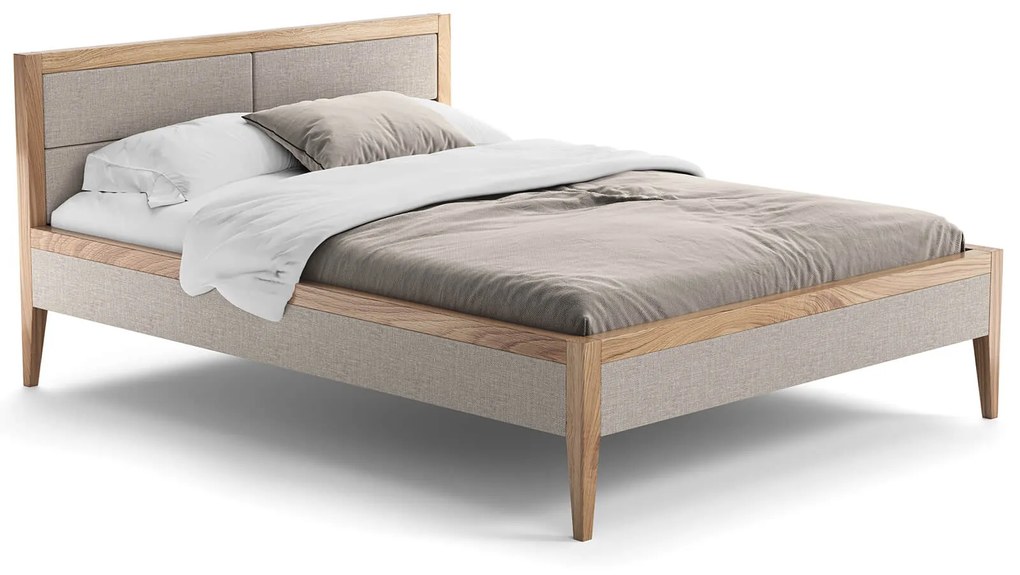 Čalúnená dubová posteľ 160x200cm Belagio Béžová