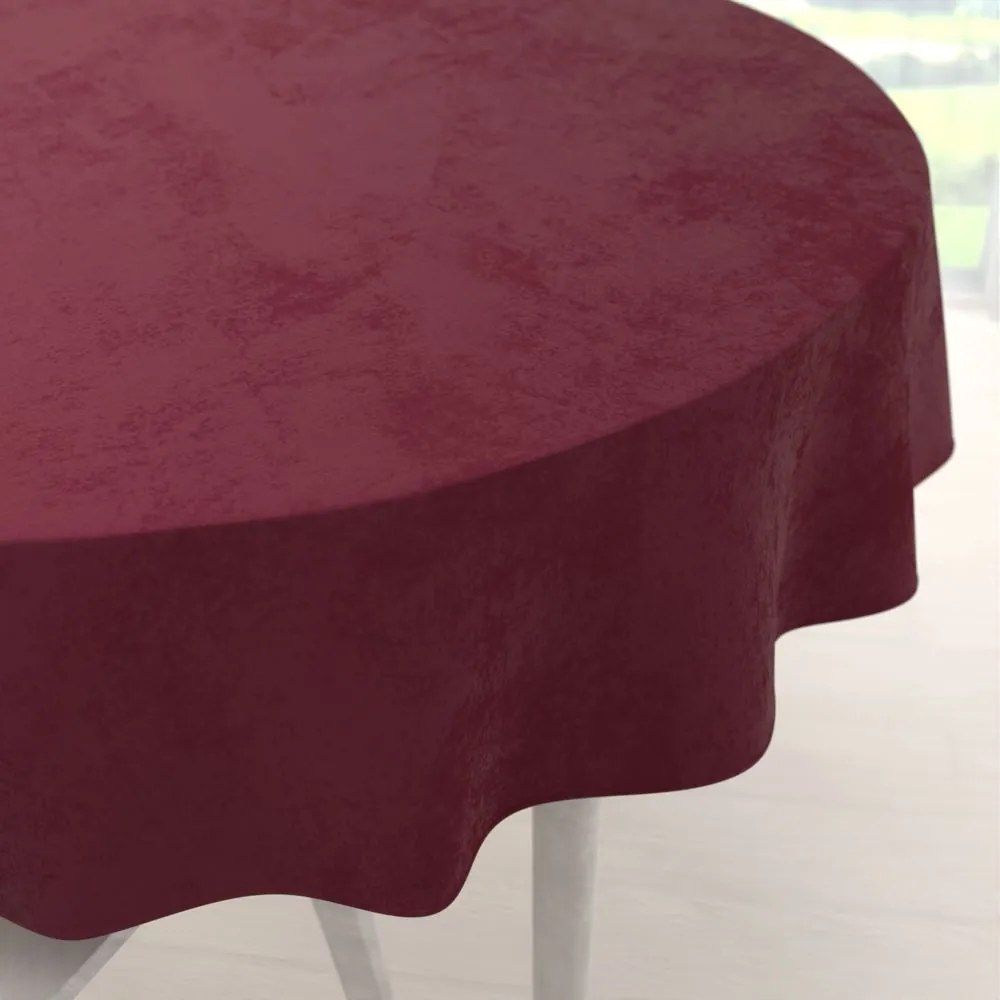Biante Veľký zamatový okrúhly obrus Velvet Premium SVP-010 Tmavo vínový Ø 170 cm