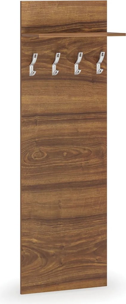 Vešiaková stena HORIZONT, 4 háčiky, polica, roky vodorovne, orech