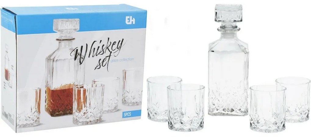 5-dielna sada karafy a pohárov na whisky