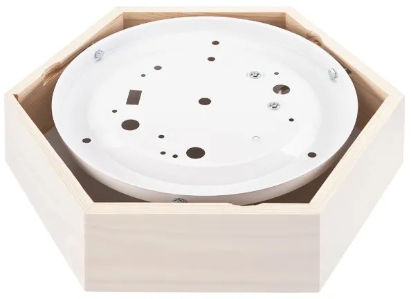 Stropné svietidlo HEX 1xE27/60W/230V pr. 32 cm borovica biela