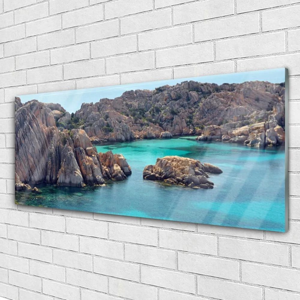 Obraz plexi Záliv skaly more krajina 125x50 cm