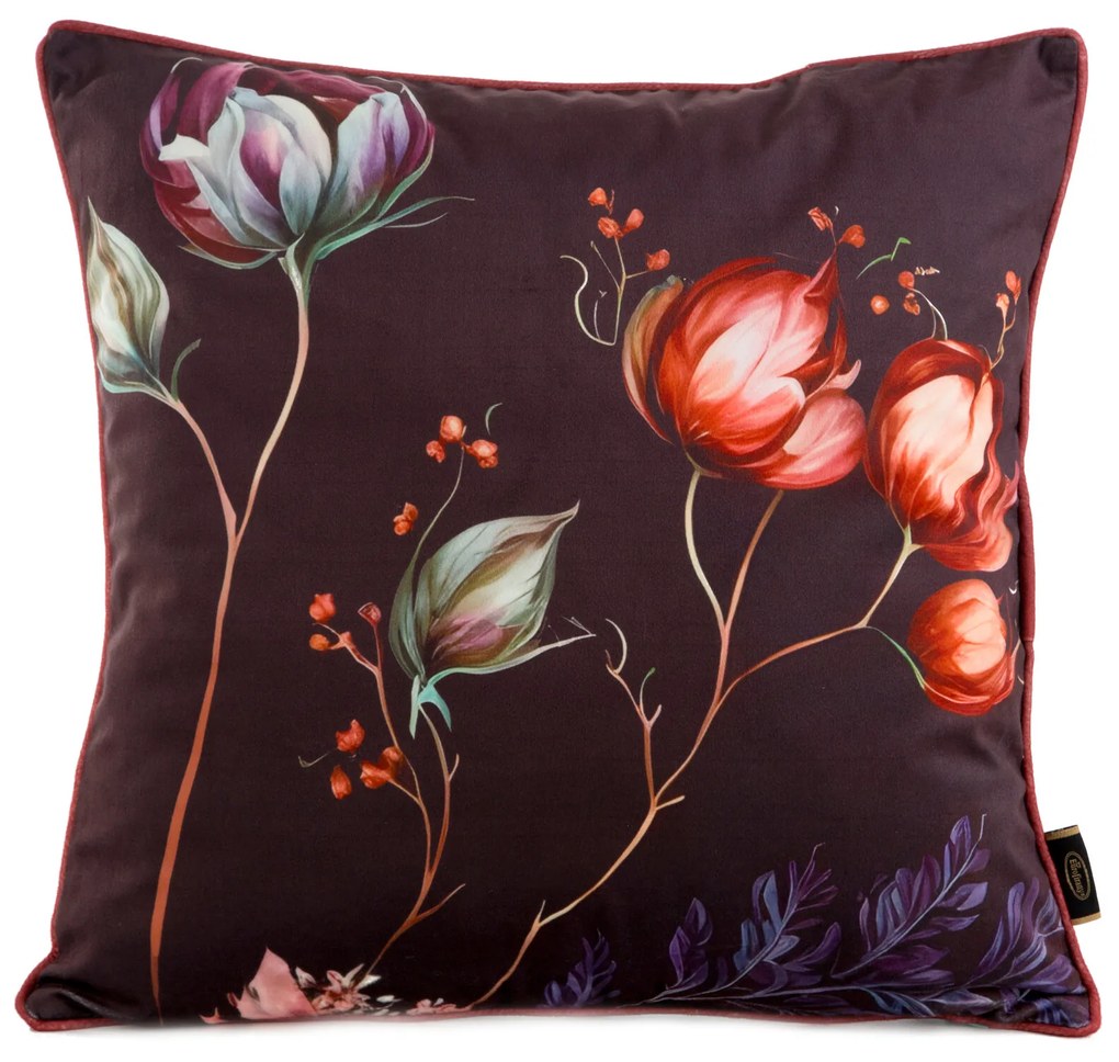 DEKORAČNÁ OBLIEČKA NA VANKÚŠ VELVET 130 45X45 CM KVETY